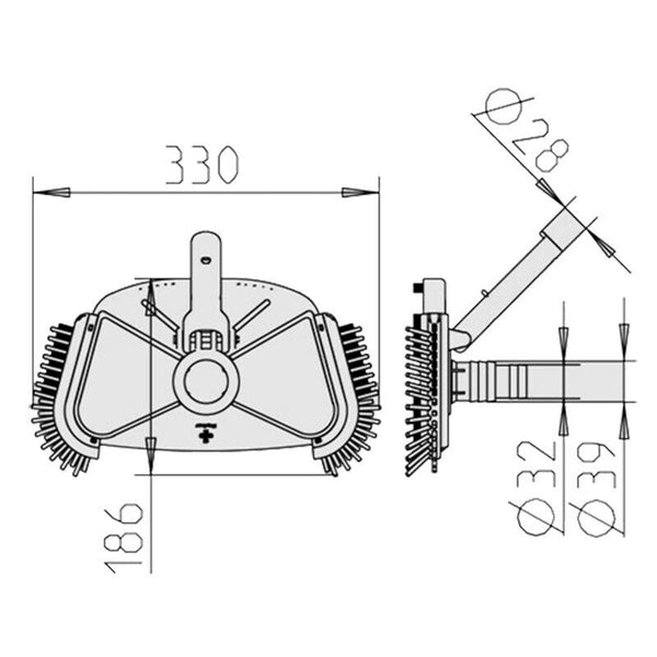 PRAHER Bodensaugbürste Ocean deluxe f. BS 307/509